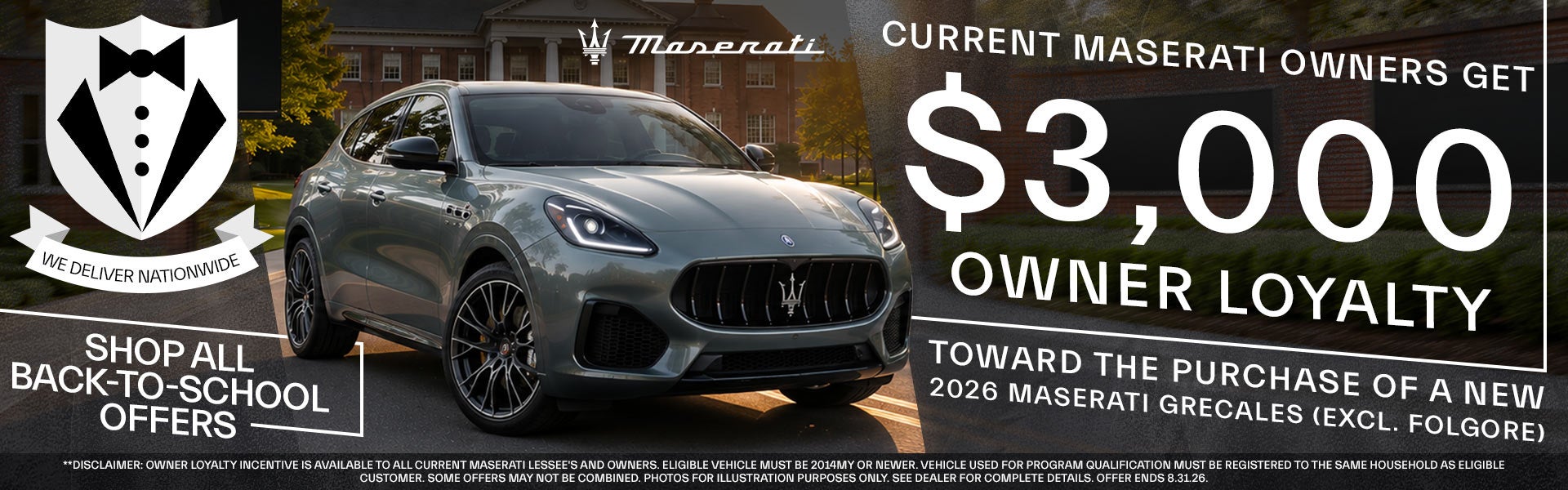Current Maserati Owners Get $3,000 Owner Loyalty