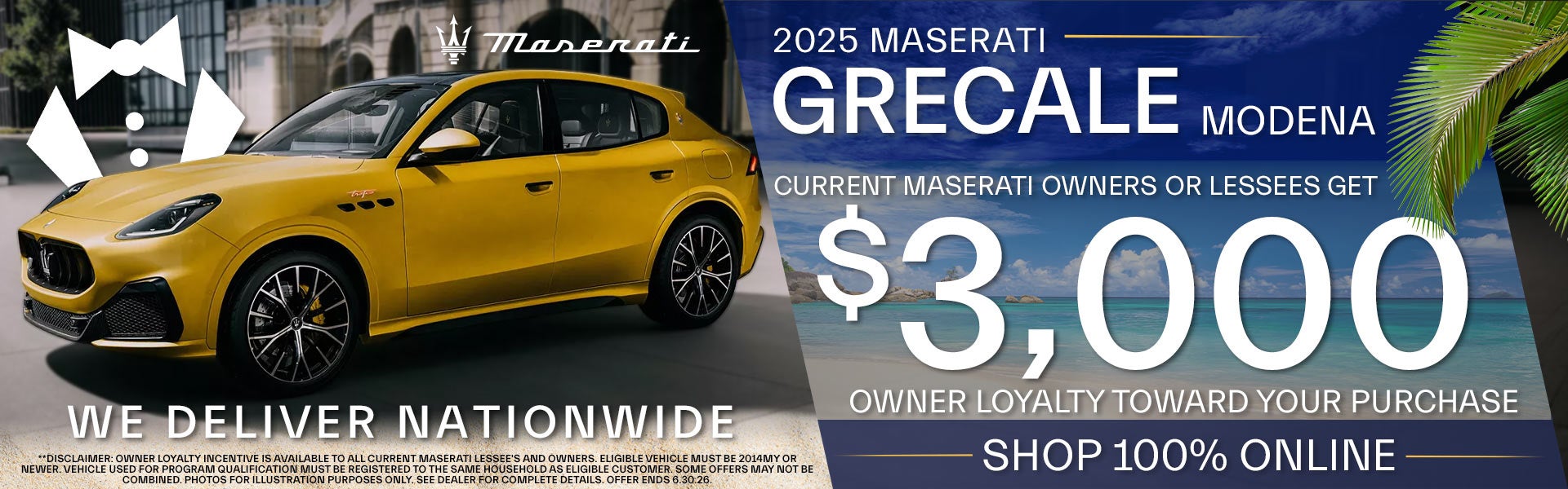 Current Maserati Owners Get $3,000 Owner Loyalty