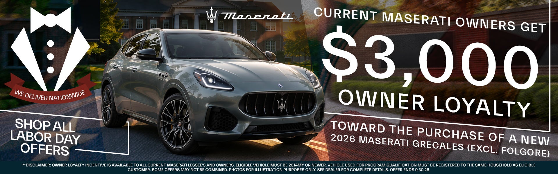 Current Maserati Owners Get $3,000 Owner Loyalty