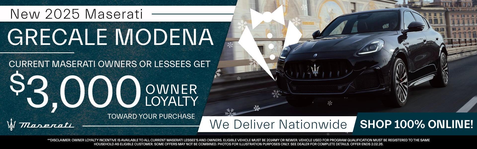 Current Maserati Owners Get $3,000 Owner Loyalty