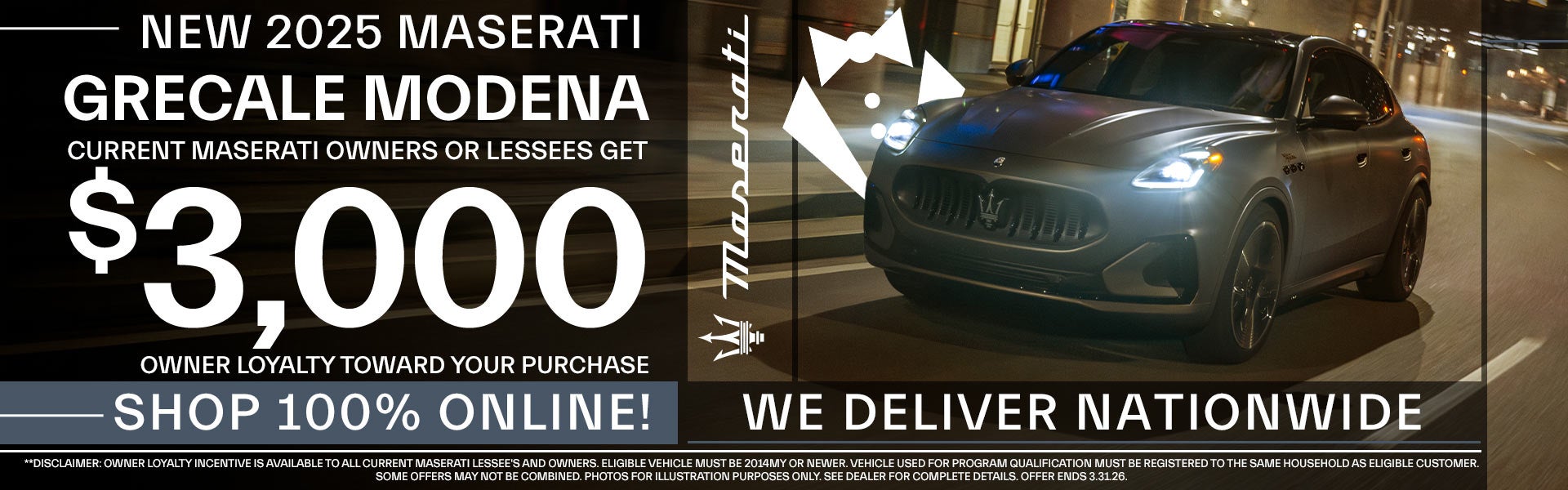 Current Maserati Owners Get $3,000 Owner Loyalty