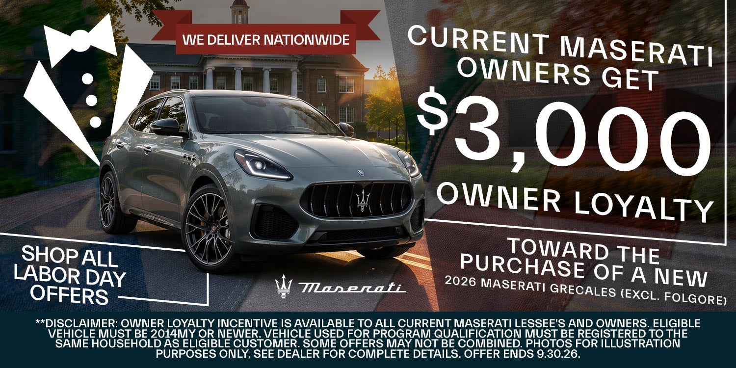 2026 Maserati Grecale - Current Maserati Owners Get $3,000 Owner Loyalty