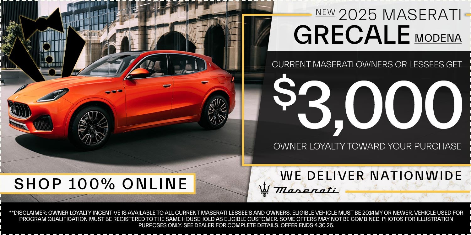 2025 Maserati Grecale - Current Maserati Owners Get $3,000 Owner Loyalty