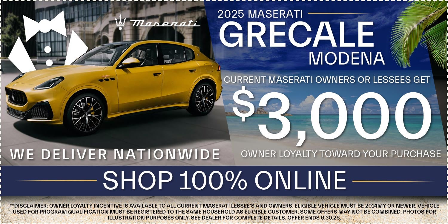 2025 Maserati Grecale - Current Maserati Owners Get $3,000 Owner Loyalty