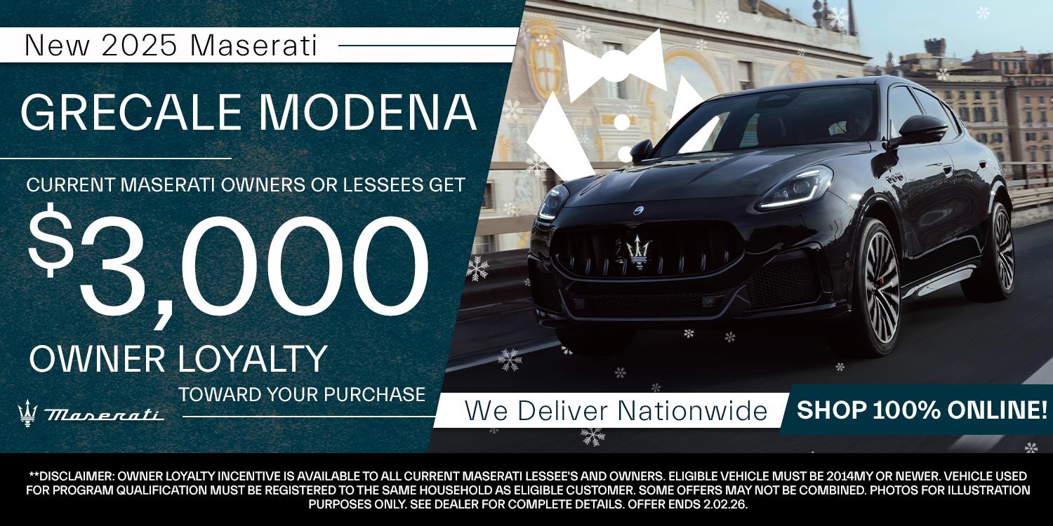 2025 Maserati Grecale - Current Maserati Owners Get $3,000 Owner Loyalty