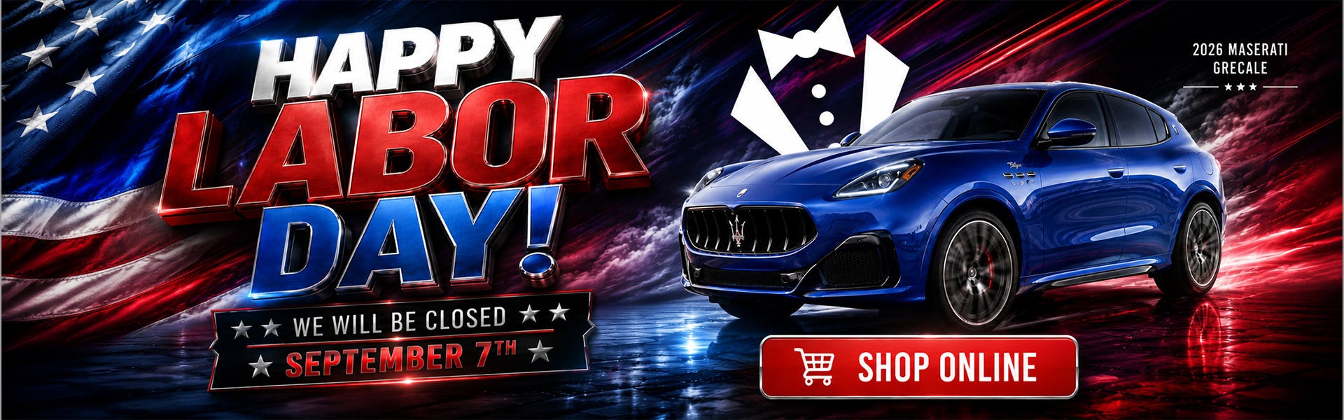 Happy Labor Day! We will be closed 9/7!